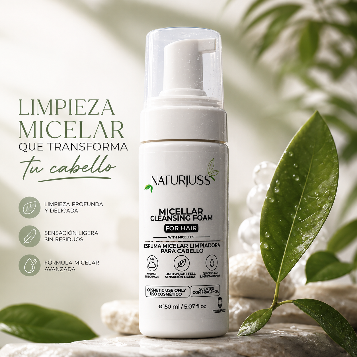 Espuma Micelar Limpiadora para Cabello